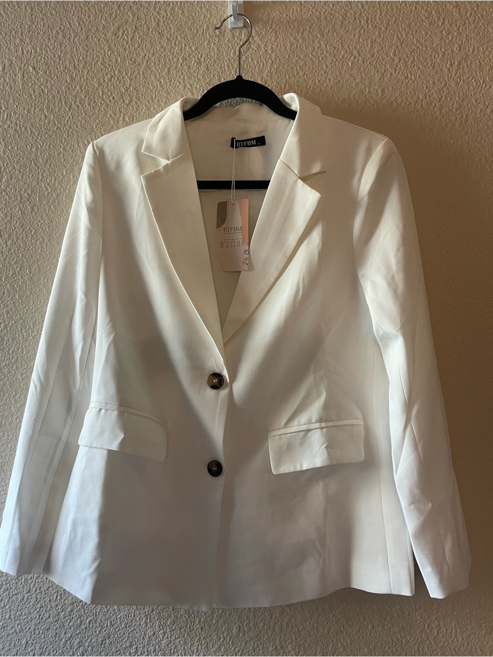 Ivory Two-Button Tailored Blazer